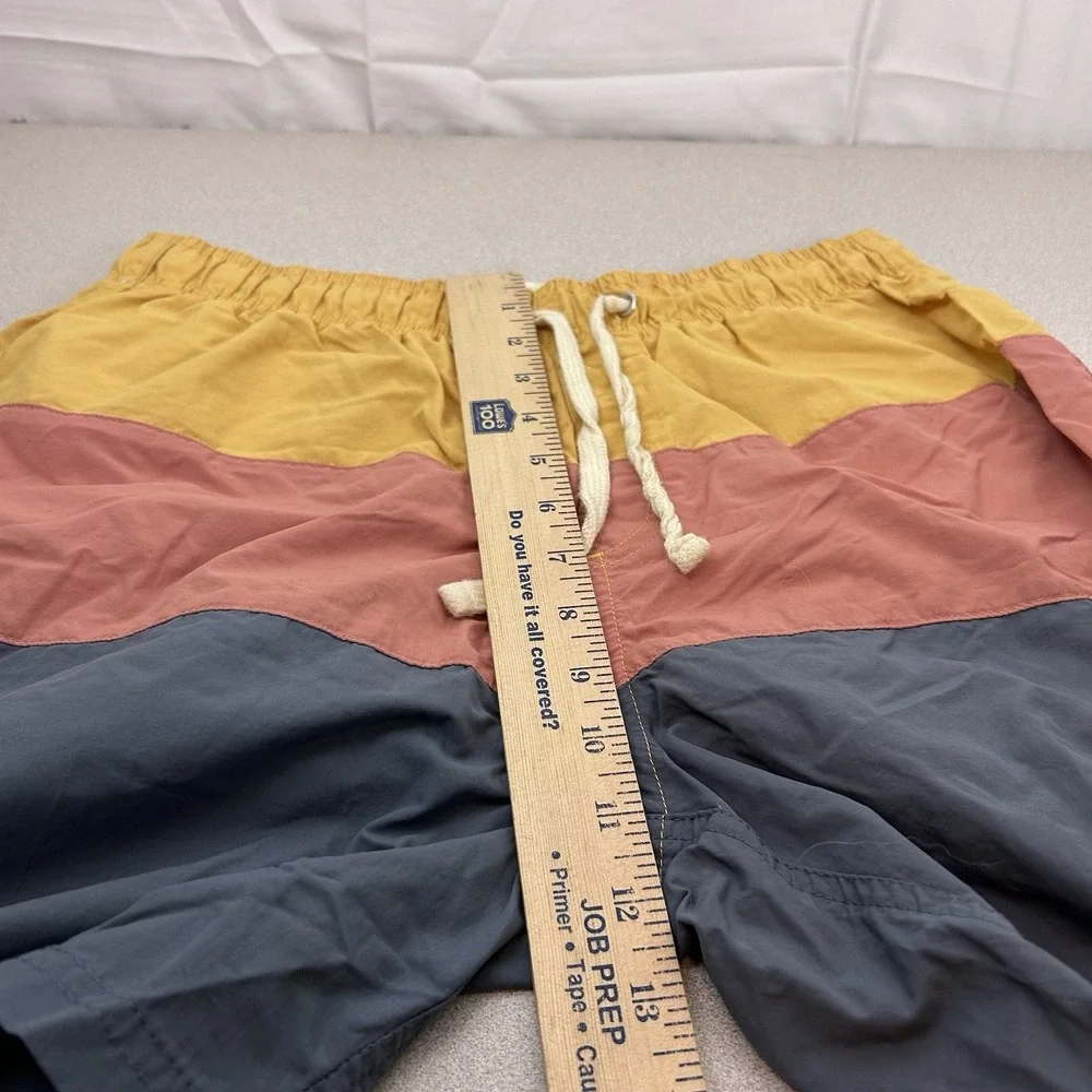Body Glove Vintage Swim Trunks Colorblock Pastel Yellow Pink Blue Size M 32 Surf